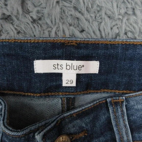 STS Blue Jeans Womens 29 Blue Mandy Baby Flare High Rise Fringe 31x31* NWT - Picture 12 of 16